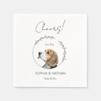 Eenvoudige Beagle Hond Bruiloft Cocktail servetten