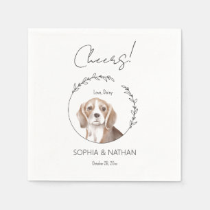 Eenvoudige Beagle Puppy Hond Bruiloft Cocktail ser Servet