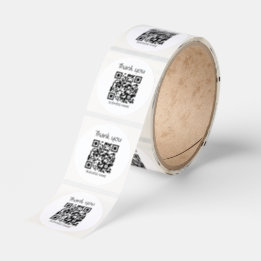 Eenvoudige Bedankstickers Zakelijk QR-code Logo Ronde Sticker