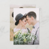 Eenvoudige Bedankt 2 Foto bruiloft Hartelijk dank (Voorkant / Achterkant)