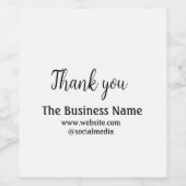 Eenvoudige bedankt uw bedrijfsnaam details tekst   wijn etiket (Enkel label)