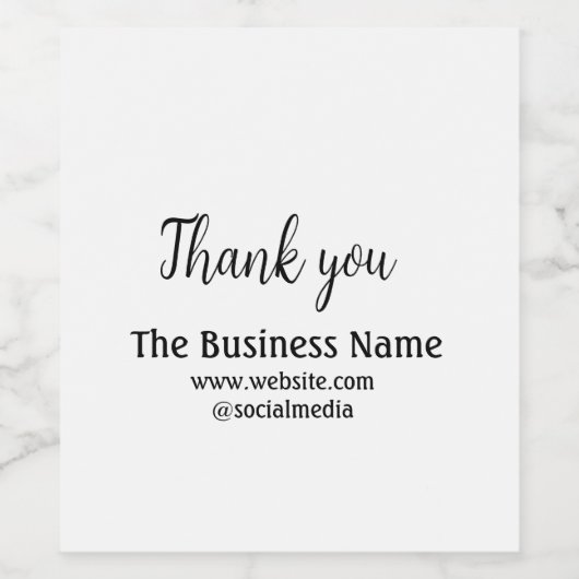 Eenvoudige bedankt uw bedrijfsnaam details tekst   wijn etiket (Enkel label)