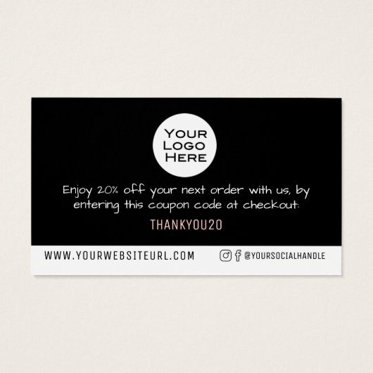 Eenvoudige Bedankt voor het invoegen van kortingen Visitekaartje (Achterkant)