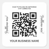 Eenvoudige bedrijfsnaam QR-code Instagram Square