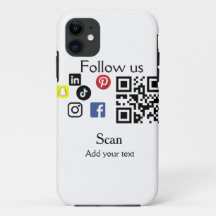 Eenvoudige bedrijfswebsite barcode QR-code iPhone 11 Hoesje