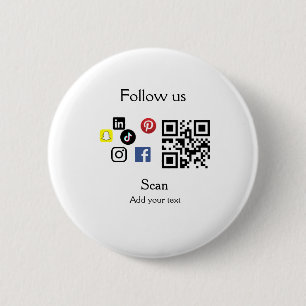 Eenvoudige bedrijfswebsite barcode QR-code Ronde Button 5,7 Cm