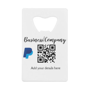 Eenvoudige bedrijfswebsite barcode QR toevoegen na Kredietkaart Flessenopener