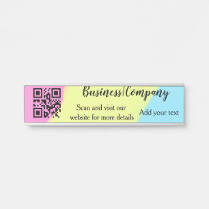 Eenvoudige bedrijfswebsite barcode QR voeg naam to Deurbordje
