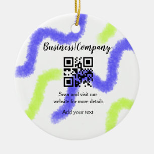 Eenvoudige bedrijfswebsite barcode QR voeg naam to Keramisch Ornament