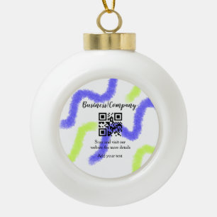 Eenvoudige bedrijfswebsite barcode QR voeg naam to Keramische Bal Ornament