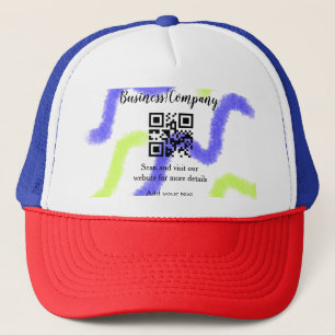 Eenvoudige bedrijfswebsite barcode QR voeg naam to Trucker Pet