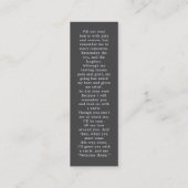 Eenvoudige begrafenis 3 Foto Sympathy Grey Prayer  Mini Visitekaartje (Achterkant)