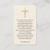 Eenvoudige begrafenis gedenkfoto gebed Kaart Visitekaartje (Achterkant)