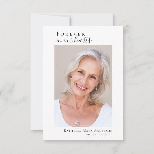 Eenvoudige begrafenisfoto Hartelijk dank | Sympath Notitiekaartje (Voorkant)