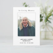 Eenvoudige begrafenisfoto Memorial Modern Prayer K Kaart (Staand voorkant)