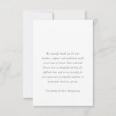 Eenvoudige begrafenisfoto Sympathy Memorial Notitiekaartje (Achterkant)