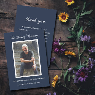 Eenvoudige begrafenisfoto Sympathy Memorial Notitiekaartje