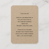 Eenvoudige begrafenisfotosympathie Memorial Prayer Visitekaartje (Achterkant)