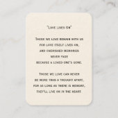 Eenvoudige begrafenisfotosympathie Memorial Prayer Visitekaartje (Achterkant)