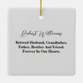 Eenvoudige begrafenisherinnering Aangepaste herden Keramisch Ornament (Achterkant)