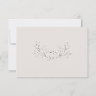 Eenvoudige Beige Elegante Bruiloft Dank Je Bedankkaart
