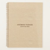 Eenvoudige beige lederen look planner (Voorkant)