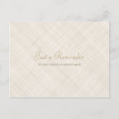 Eenvoudige beige Linen Elegant Script Appointment Briefkaart (Voorkant)