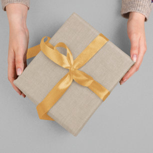 Eenvoudige beige linnen paddestoel textuur cadeaupapier