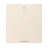 Eenvoudige Beige Logo en website Promo Zakelijk Notitieblok (Voorkant)