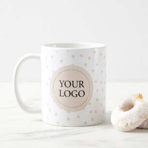 Eenvoudige Beige Minimale Business Logo Custom Koffiemok