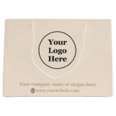 Eenvoudige beige minimalist groot cadeauzakje (Voorkant)