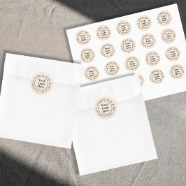 Eenvoudige beige minimalist ronde sticker