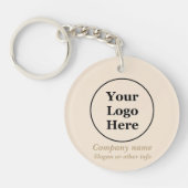 Eenvoudige beige minimalist sleutelhanger (Voorkant)