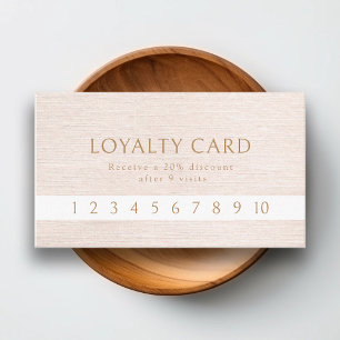 Eenvoudige beige moderne minimalistische loyalitei visitekaartje