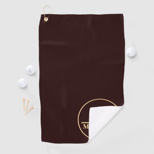 Eenvoudige beige Monogram Golfhanddoek (Insitu)