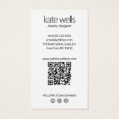 Eenvoudige beige taupe Silver Border Visitekaartje (Achterkant)