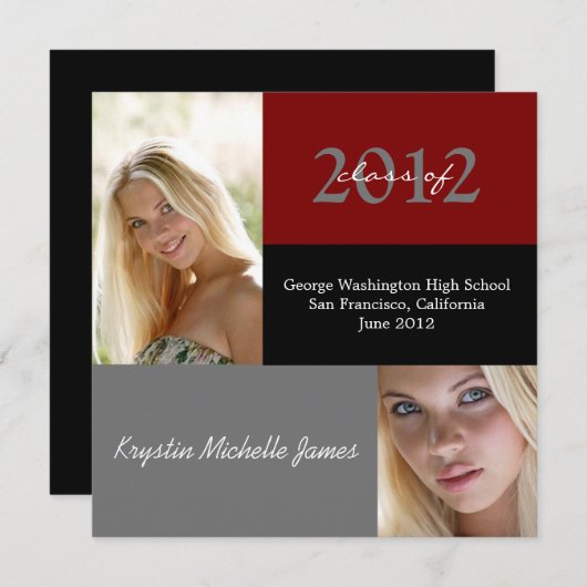 Eenvoudige bekendmaking van Afstuderen Aankondiging (Voorkant / Achterkant)