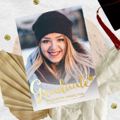 Eenvoudige bekendmaking van Chic Script-Afstuderen Folie Uitnodiging