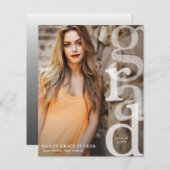 Eenvoudige bekendmaking van het AFSTUDEERDER Overl (Voorkant / Achterkant)