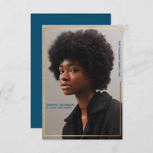 Eenvoudige bekendmaking van het Afstuderen van de Kaart (Voorkant / Achterkant)