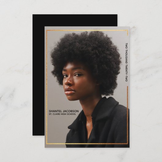 Eenvoudige bekendmaking van het Afstuderen van de Kaart (Voorkant / Achterkant)