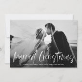 Eenvoudige belettering vakantie bruiloft aankondig feestdagenkaart (Voorkant)