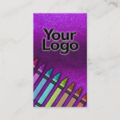 Eenvoudige benaming van leraar Rainbow Glitter Cra Visitekaartje (Voorkant)