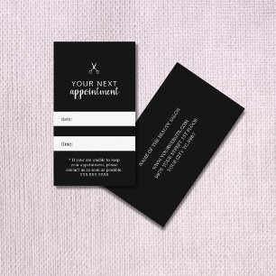 Eenvoudige benoeming van Elegant Black White Hair Afsprakenkaartje
