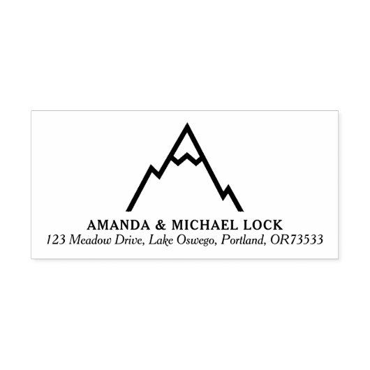 Eenvoudige Berg Logo Bruiloft Retouradres Rubberstempel (Afrduk)
