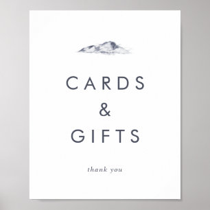 Eenvoudige bergkaarten en cadeaus bord poster