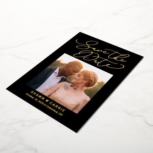 Eenvoudige bericht REAL FOIL Save The Date Kaart (Gedraaid)