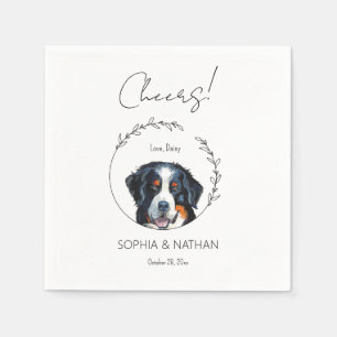 Eenvoudige Berner Berg Hond Bruiloft Cocktail Servet