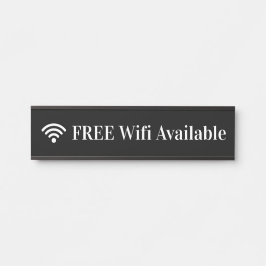 Eenvoudige beschikbare WiFi-code met WiFi-symbool Deurbordje (Voorkant)