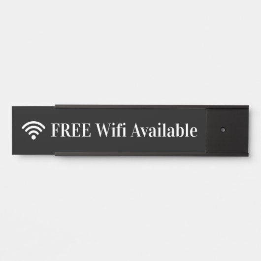 Eenvoudige beschikbare WiFi-code met WiFi-symbool Deurbordje (Voorkant)